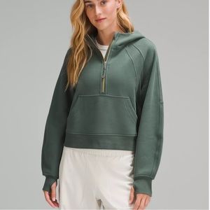 Scuba Oversized Half-Zip Hoodie Dark Forest